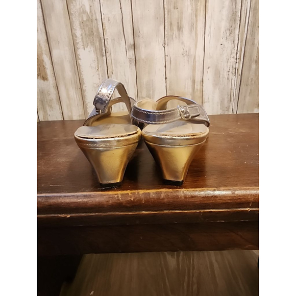Women's Hush Puppies Gold Bronze Slingback Heels Size 8 VINTAGE - Picture 5 of 7